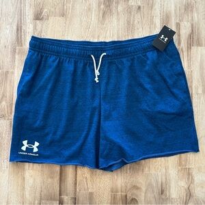 Under Armour UA Rival Terry Gym Shorts 6” Mens‎ 3XL 1382427 426 Varsity Blue